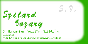 szilard vozary business card